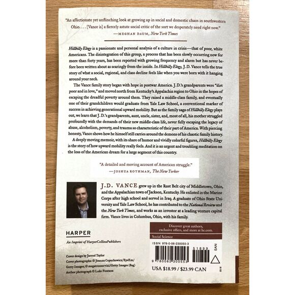 Hillbilly Elegy by J.D. Vance (Book) • NEW • Family and Culture in Crisis - Picture 2 of 3